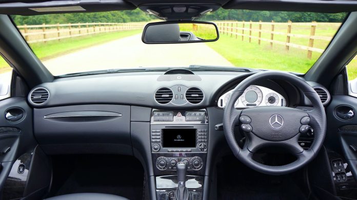 black mercedes benz car interior